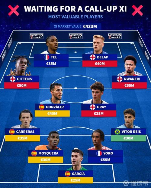 无缘国家队身价最高阵：特尔、恩瓦内里、卡雷拉斯、约罗在列